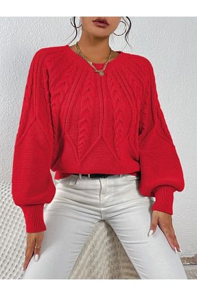 پلیور قرمز زنانه ساده AQE FASHION - کد 625222526