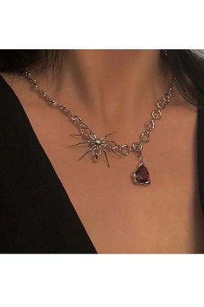 گردنبند جواهر طوسی زنانه فلزی Charmy - کد 850316266