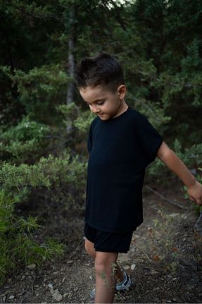 ست بالاتنه و پائین تنه مشکی بچه گانه بافتنی Dage Kids - کد 799631069