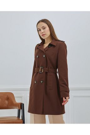 ترنچکت قهوه ای زنانه پلی استر Wazze - کد 820057846