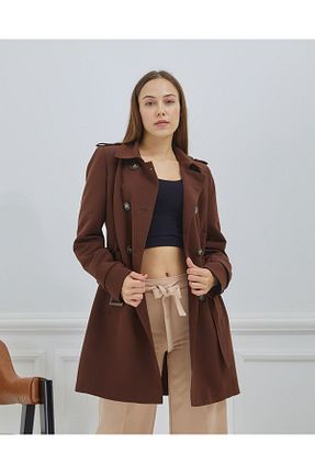 ترنچکت قهوه ای زنانه پلی استر Wazze - کد 820057846