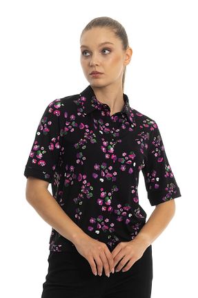 پیراهن مشکی زنانه یقه پیراهنی why lili - کد 850277136