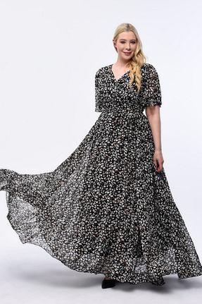 لباس مجلسی سایز بزرگ مشکی زنانه دو سینه Genel Markalar - کد 692693609