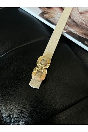 کمربند بژ زنانه چرم مصنوعی Fiori - کد 850490265