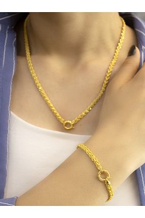 گردنبند طلا رنگی زنانه 14 عیار ZEYNEPLİ GOLD - کد 850387907