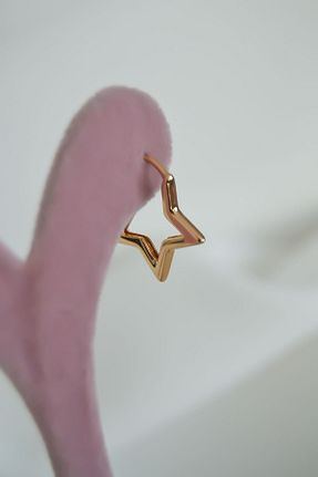 گوشواره استیل (فولاد) طلائی بچه گانه رودیوم ATELİER GİZEM - کد 796263996