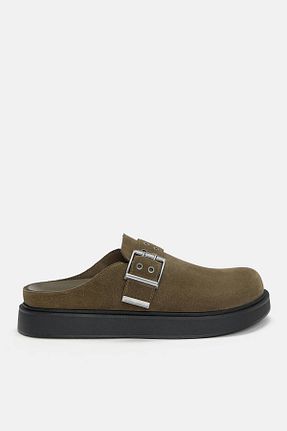 کفش آکسفورد خاکی زنانه چرم خالص Pull & Bear - کد 850397778