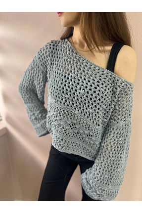 پلیور طوسی زنانه ساده OlaFre - کد 698646593