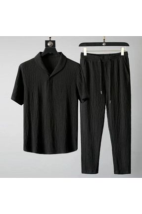 ست بالاتنه و پائین تنه مشکی زنانه بافتنی FECCY - کد 850441123