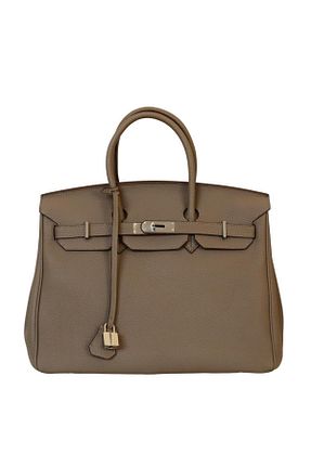 کیف دستی قهوه ای زنانه چرم خالص Platin - کد 745171290