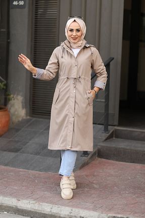 ترنچکت حجاب قهوه ای زنانه پنبه ای Sems - کد 350093155