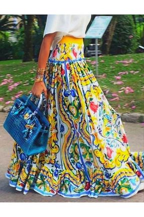 دامن طوسی زنانه ویسکون BRGCLOTHING - کد 850020826