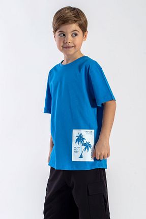 تیشرت آبی بچه گانه رگولار zepkids - کد 815941371