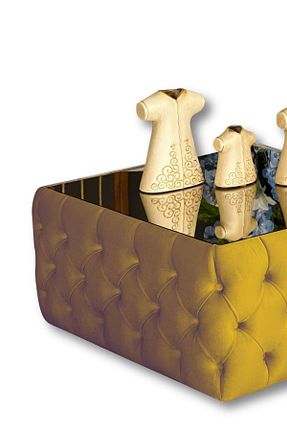 میز جلو مبلی زرد چوب PUFFSAN - کد 849558419