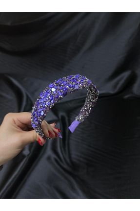 تاج طوسی زنانه سنگ کریستال MegssStore - کد 824727088