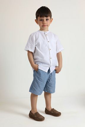 کفش کژوال بژ بچه گانه چرم خالص kids A more - کد 274558887