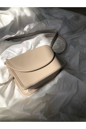 کیف دوشی بژ زنانه چرم مصنوعی Ahlatcınınkızı - کد 850487220