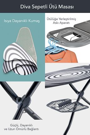 میز و اکسسوری اتو طوسی Perilla - کد 850336187