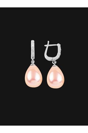 گوشواره نقره صورتی زنانه 925 عیار mefshop - کد 797259614