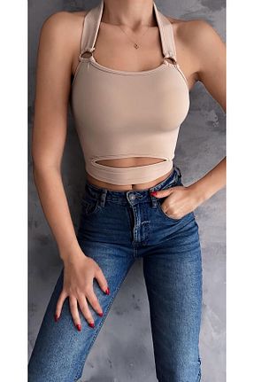 بلوز بژ زنانه ساده TRİKOM - کد 817908217