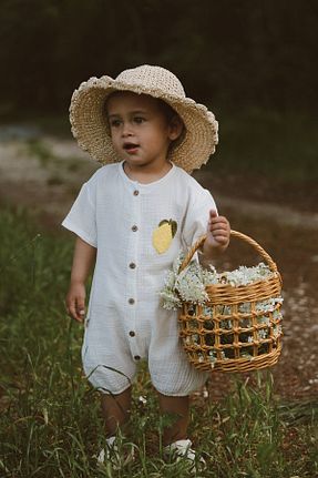 سرهمی سفید بچه گانه آستین کوتاه MELLS BABY - کد 733972034