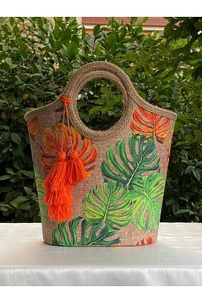 کیف ساحلی سبز زنانه پارچه ای çanta tasarımcısı - کد 124445475