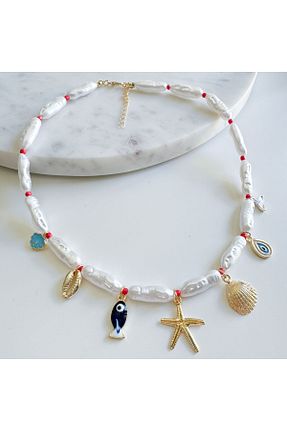 گردنبند جواهر طلائی زنانه مروارید VenüsDesign - کد 838206090