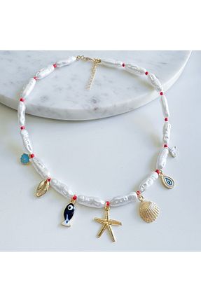 گردنبند جواهر طلائی زنانه مروارید VenüsDesign - کد 838206090