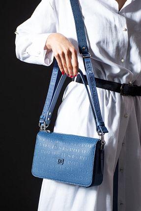 کیف دوشی آبی زنانه چرم مصنوعی Just Polo - کد 850513456