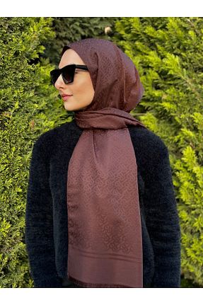 شال قهوه ای زنانه پنبه ای İpekseli - کد 824479650