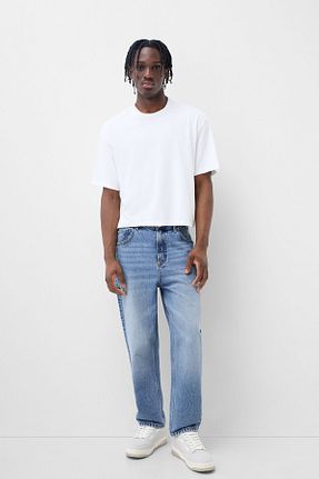 شلوار جین نارنجی مردانه رگولار Bershka - کد 845067185