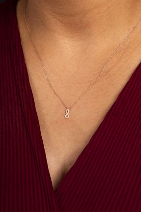 گردنبند نقره صورتی زنانه 925 عیار klas gümüş - کد 850308890