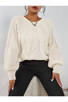 پلیور سفید زنانه ساده AQE FASHION - کد 625223691