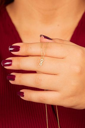 گردنبند نقره طلائی زنانه 925 عیار klas gümüş - کد 850303593