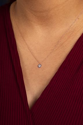 گردنبند نقره صورتی زنانه 925 عیار klas gümüş - کد 850592752