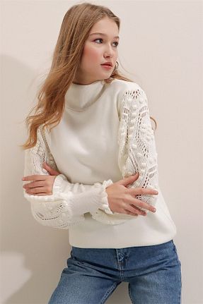 پلیور سفید زنانه ساده AQE FASHION - کد 196549405
