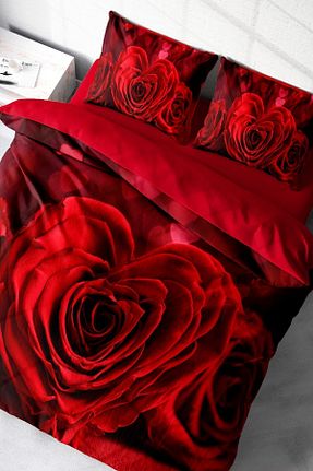 روتختی دونفره قرمز پنبه - ساتن Monohome - کد 841336060