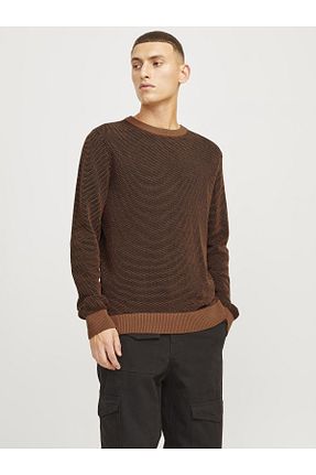 پلیور قهوه ای مردانه ساده Jack & Jones - کد 845915486