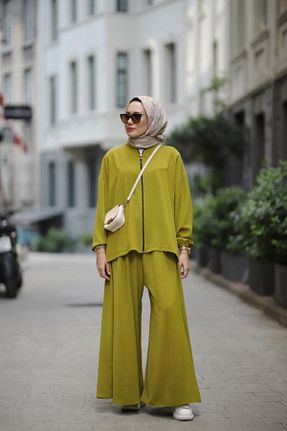 ست بالاتنه و پائین تنه حجاب سبز زنانه Relaxed NS Moda - کد 850644204