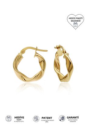 گوشواره طلا زرد زنانه 14 عیار Altınkesesi - کد 301239858