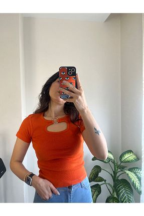 تیشرت نارنجی زنانه رگولار STL - کد 816982364