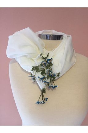دستمال گردن سفید زنانه پنبه ای KAFTAN TAKI TASARIM - کد 64952533