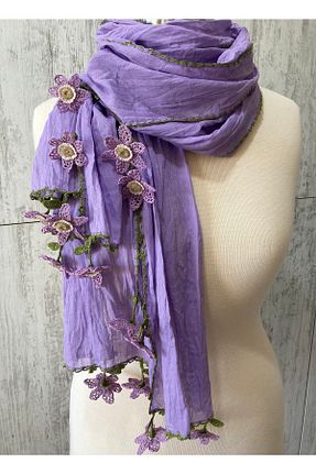 دستمال گردن بنفش زنانه پنبه ای KAFTAN TAKI TASARIM - کد 62893170