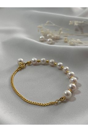 دستبند مروارید سفید مروارید آب شیرین DURAN TAKI TASARIM - کد 850894865