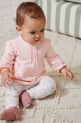 ست بالاتنه و پائین تنه صورتی بچه گانه بافتنی Next Baby - کد 850879328