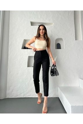 شلوار پارچه ای مشکی زنانه بلند HG - کد 850938555