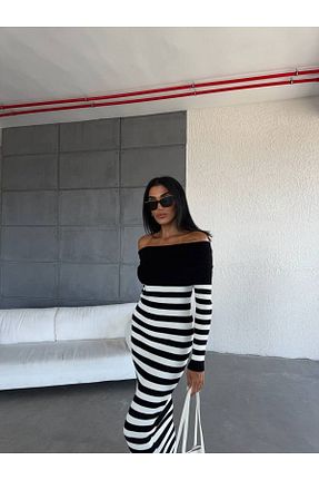 لباس مشکی زنانه بافتنی Abalı - کد 850896196