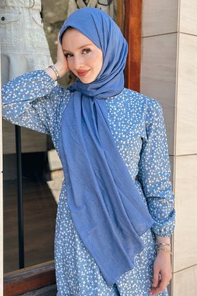 شال سرمه ای زنانه پنبه ای Gizce - کد 850828621
