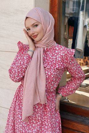 شال صورتی زنانه پنبه ای Gizce - کد 850832902