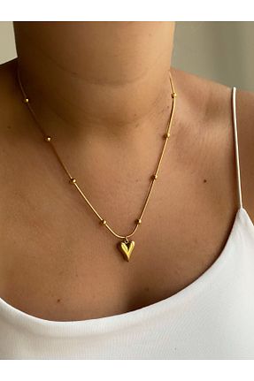 گردنبند استیل ( فولاد ) طلائی زنانه استیل (فولاد) Owentis - کد 850839777